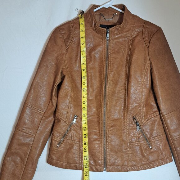 LA Coalition Brown faux leather jacket‎ womens size Medium - Picture 8 of 10